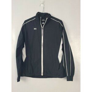UNDER Armour  Black White Full Zip Track Jacket‎
